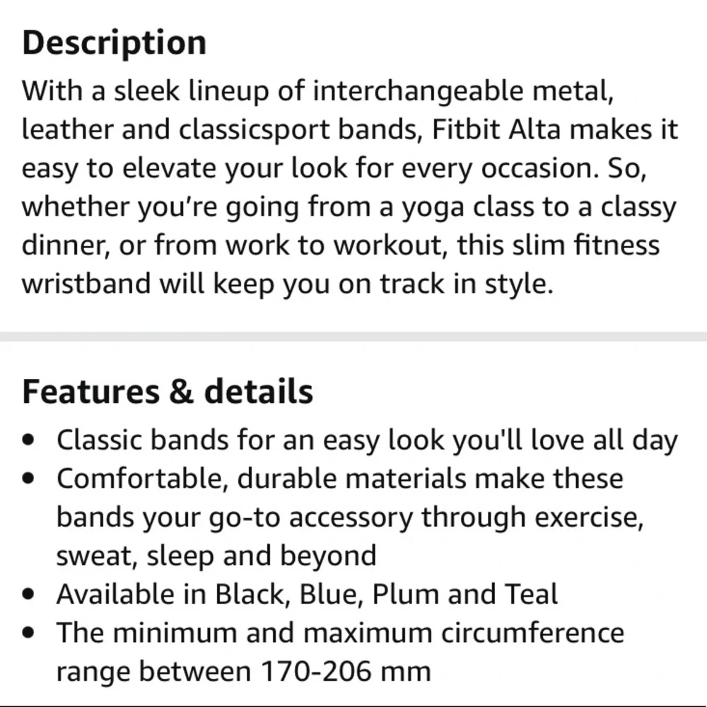fitbit alta Classic Accessory Band Set Plum Purple S/P